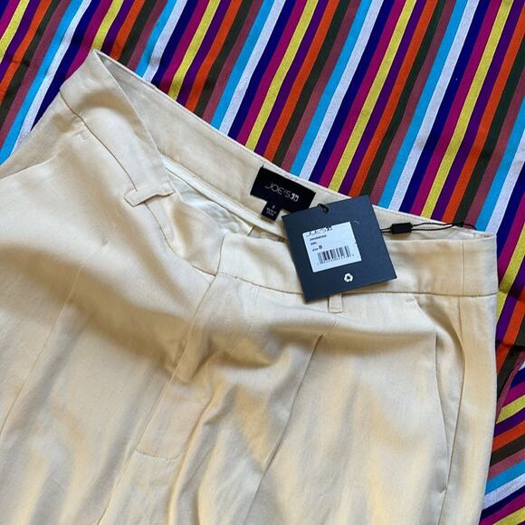 Joes Wide Leg Pants Cream size 8 Beige cotton trouser - Picture 6 of 9